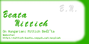 beata mittich business card